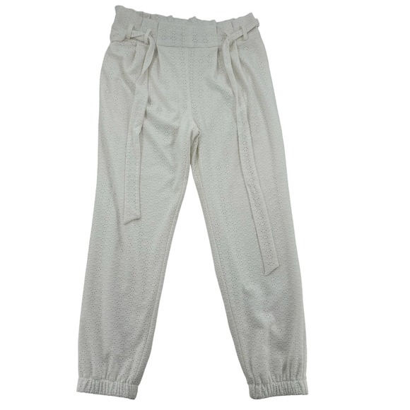 C. Est. 1946 Pants - White Eyelet Jogger Pants Paperbag Waist Casual Career C. Est. 1946 Women Sz M